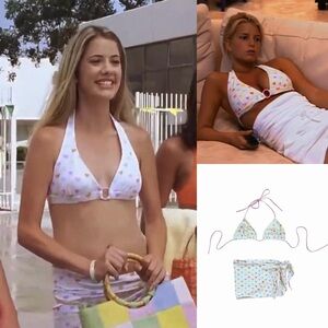 Heart Print Bikini Top And Skirt As Seen Shelby Cummings and Jessica Simpson